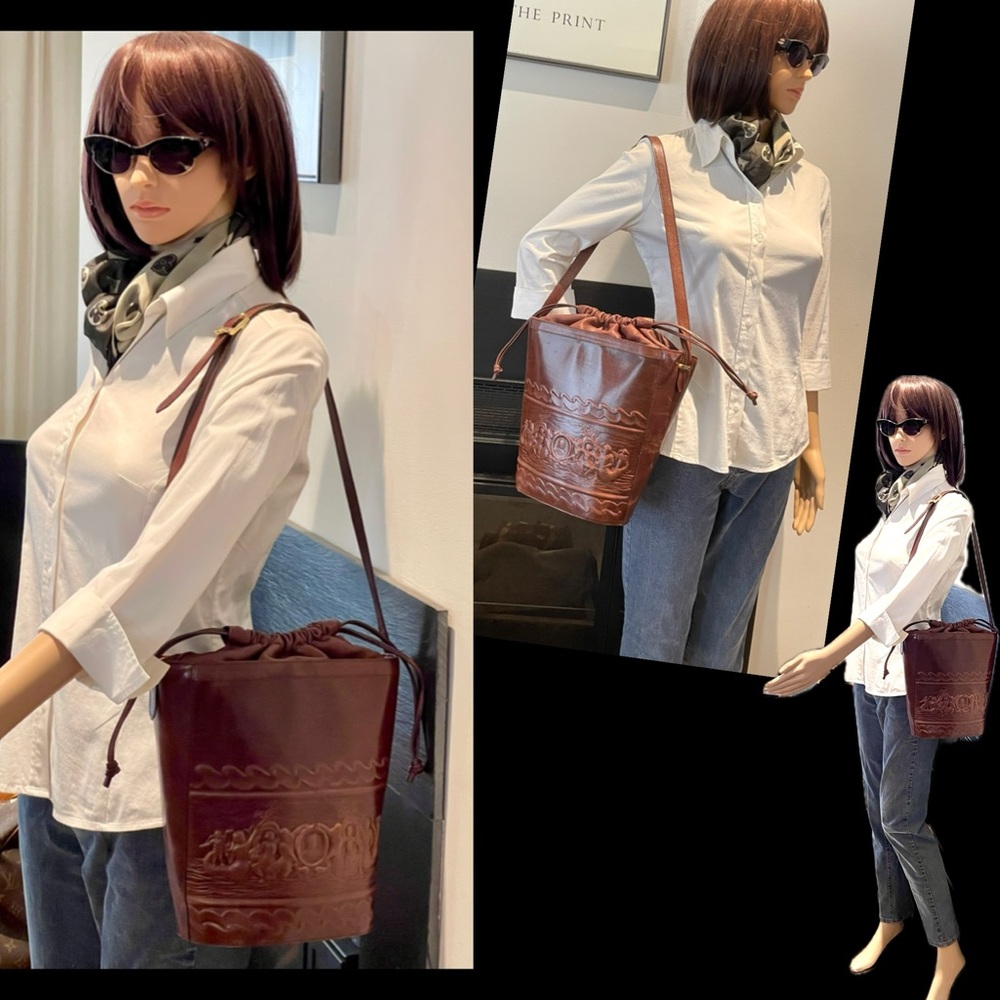 Fendi Ultra Rare Vintage all Leather Bucket Bag, One of a Kind! 40+yrs Old - Picture 16 of 17